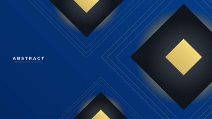 Modern blue black and gold abstract presentation background