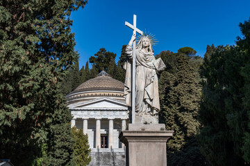 Italy. Liguria. Genoa. Statue of Allegory of Faith (or Religion), by Santo Varni, in the Staglieno...