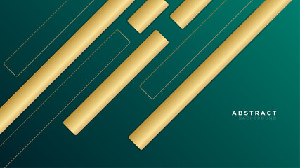 Dark green gold abstract background with modern corporate tech concept