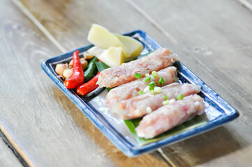 pickled pork sausage, fermented pork and chili