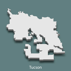 Fototapeta premium 3d isometric map of Tucson is a city of United States