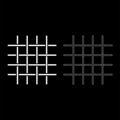 Fabric fibers Grid Cloth textile icon white color vector illustration flat style image set