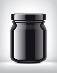 Black Jar on Background. 