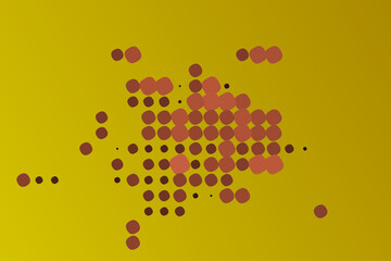 Light illustration in brown colors. Polygonal design in dots style.