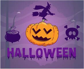 Abstract Happy Halloween 31 October Background with Pumpkin Orange and Ghost Vector
