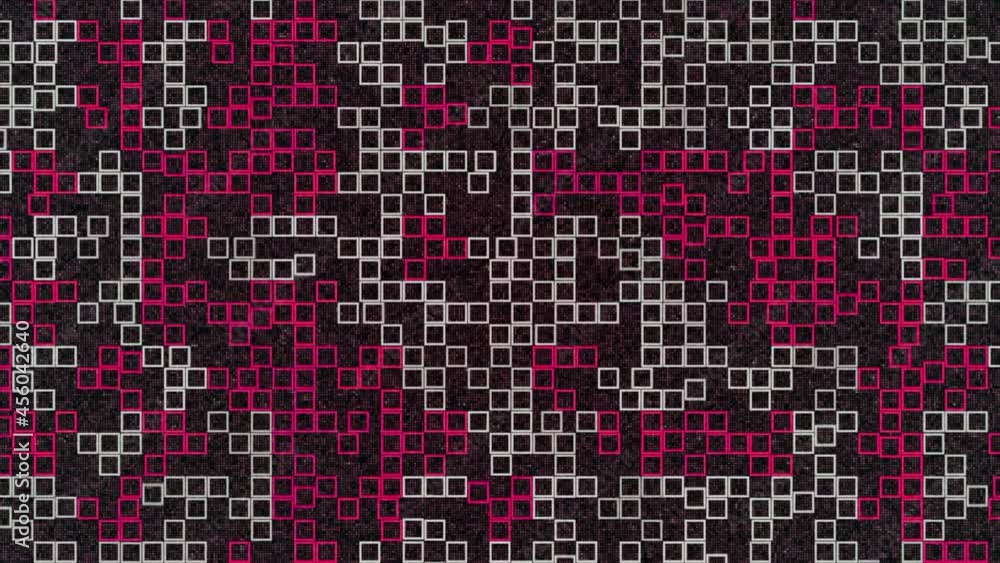 Poster endless quantity of rows of squares on a dark background, seamless loop. animation. empty silhouette