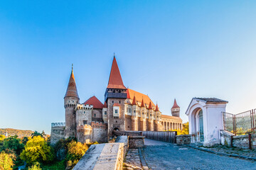 Fototapeta na wymiar Medieval Hunyad Corvin castle in Transylvania region, Romania