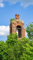 Fototapeta na wymiar an old abandoned bell tower