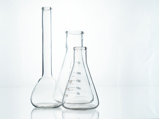 The glass bulb. Chemical flask. Chemical vessels. Glassware.