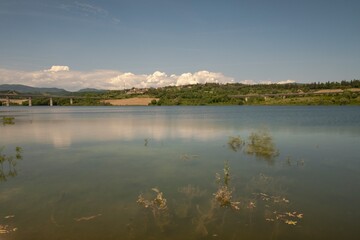 Naklejka na ściany i meble View of the Bilancino lake in Mugello in Tuscany - Italy