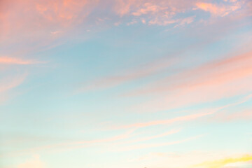 Sunset or morning sunrise sky with sunset clouds, nature spring sunset background