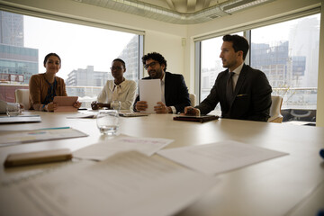 Business people brainstorming in conference room