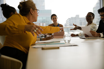 Business people brainstorming in conference room