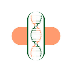 Dna molecule research vector logo.