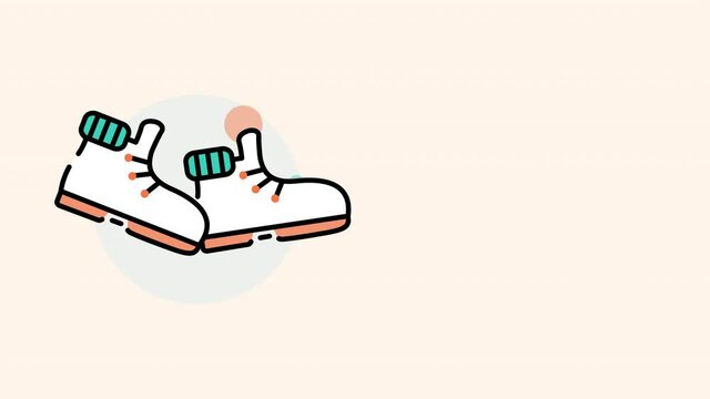 4k video of two boots in flat design on white background.