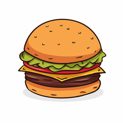 Burger illustration cartoon white background