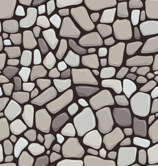 Seabed Seamless pattern realistic stone floor texture stonewall background Vector illustration