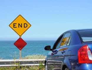End of Road Sign, Pacific Coast