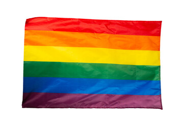 Rainbow flag as a background. Top view.