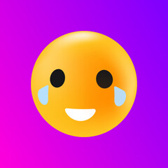 Face with Tears of Joy. Emoticon Reaction. Isolated Element. Vector illustration