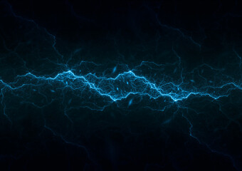 Blue fractal lightning background, electrical abstract