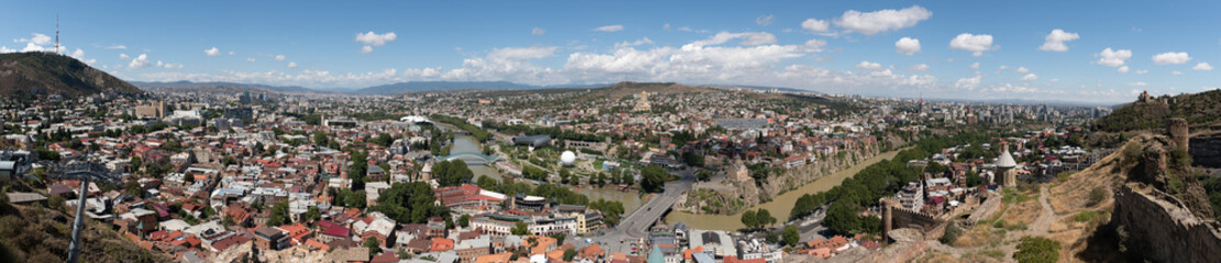 Obraz premium Downtown Tbilisi panorama, seen from Sololaki hill