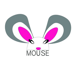 Little stylized mouse, hare and hedgehog