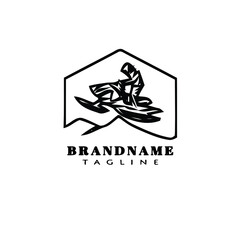 jet ski logo cartoon icon design black isolated vector illustration