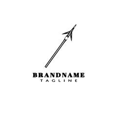 spear cartoon logo icon design template black vector illustration
