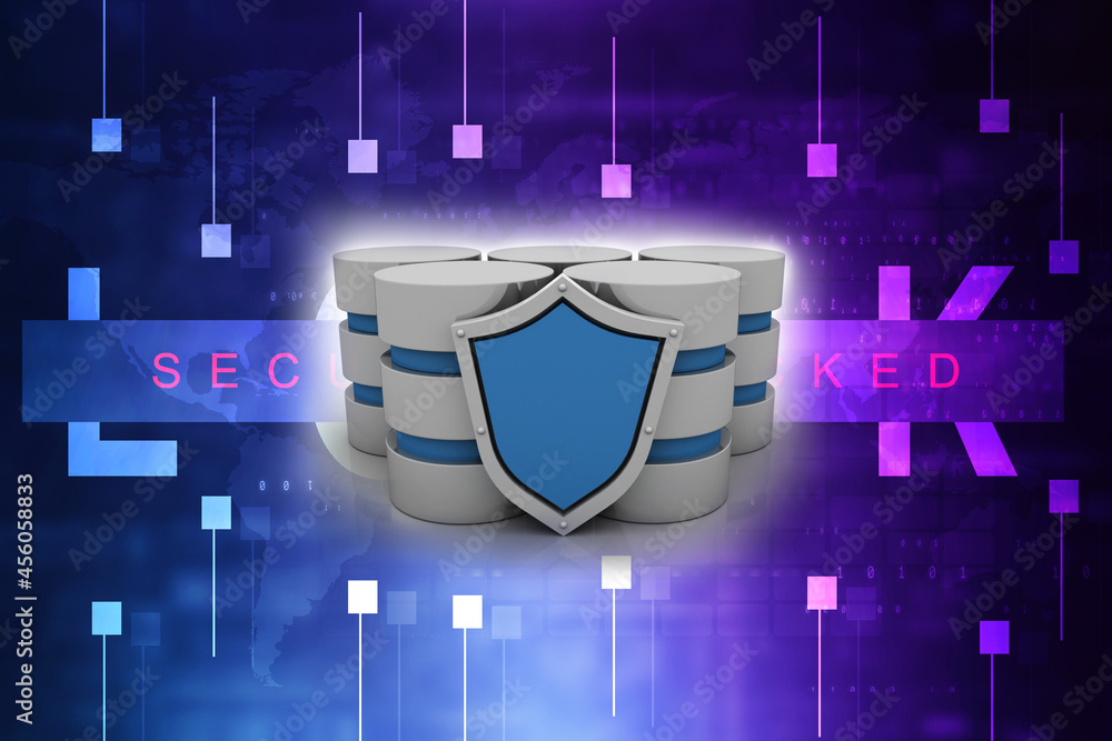 Aufkleber 3d rendering database storage data base