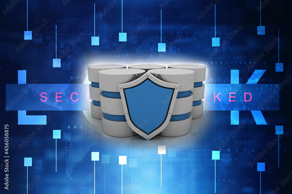 Aufkleber 3d rendering database storage data base