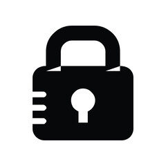 Padlock Close Icon Simple Black Vector Design Isolated on White Background Illustration for Icon, Symbol, and Logo. EPS 8 Editable Stroke