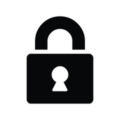 Padlock Close Icon Simple Black Vector Design Isolated on White Background Illustration for Icon, Symbol, and Logo. EPS 8 Editable Stroke