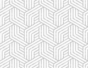 Abstract geometric pattern with stripes, lines. Seamless vector background. White and gray ornament. Simple lattice graphic design.