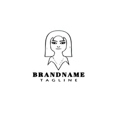 female face avatar logo icon design template black isolated vector