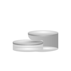3d white podium pedestal design vector isolated