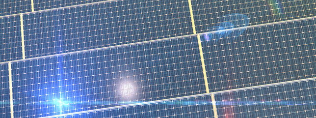 Rows array of solar panels or polycrystalline silicon solar cells in solar power plant using...