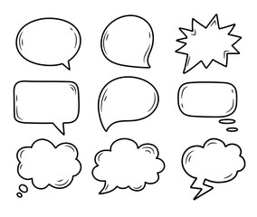 set of comic speech bubbles on transparent background. vector illustration