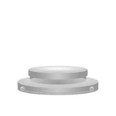 3d white podium pedestal design vector for decoration