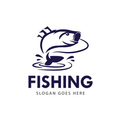 Fishing logo template design