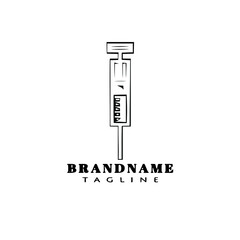 injection logo icon cartoon design template vector