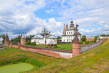 The Mikhailo-Arkhangelsk Monastery in Yuriev-Polsky was founded at the beginning of the XIII century by Prince Svyatoslav. The existing temples belong to the XVII century. Russia, Yuryev, August, 2021