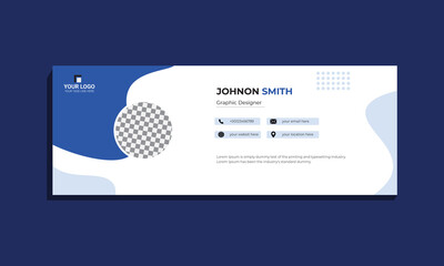 corporate email signature with modern layout Business abstract blue background