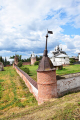 The Mikhailo-Arkhangelsk Monastery in Yuriev-Polsky was founded at the beginning of the XIII century by Prince Svyatoslav. The existing temples belong to the XVII century. Russia, Yuryev, August, 2021