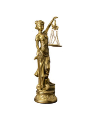 The symbol of the Statue of Justice, concept image of legal law.