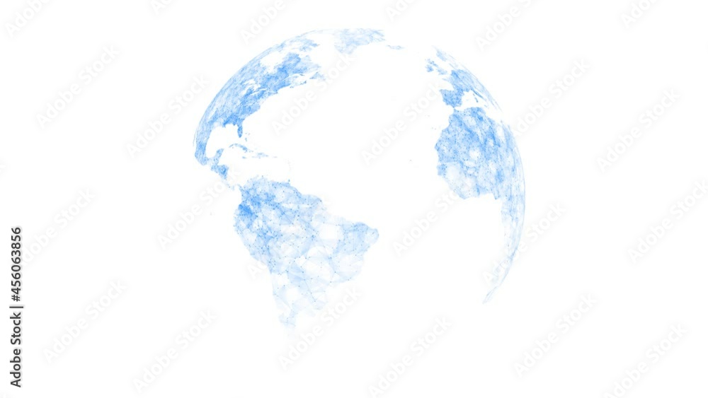 Poster abstract digital technology earth globe rotation network isolated on white.