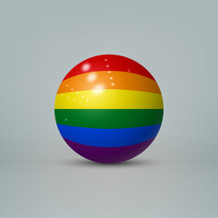 3d ball with flag of LGBT pride. Template for pride month