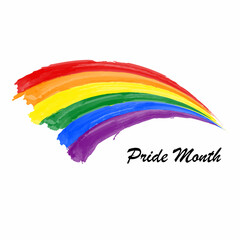 Fototapeta premium Grunge styled brush stroke flag of LGBT pride