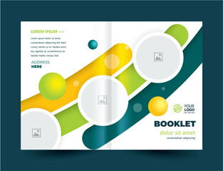 Brochure Rounded Stripes theme design template cover. Cmyk color profile