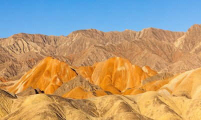 Colorful eroded badlands in the Zhangye Danxia National Geopark, Gansu Province, China